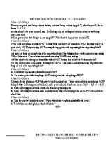 Đề thi học sinh giỏi môn Sinh học 9 - 2014 - 2015